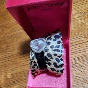 Betsey Johnson Heart-Shaped Watch - Pink and Black